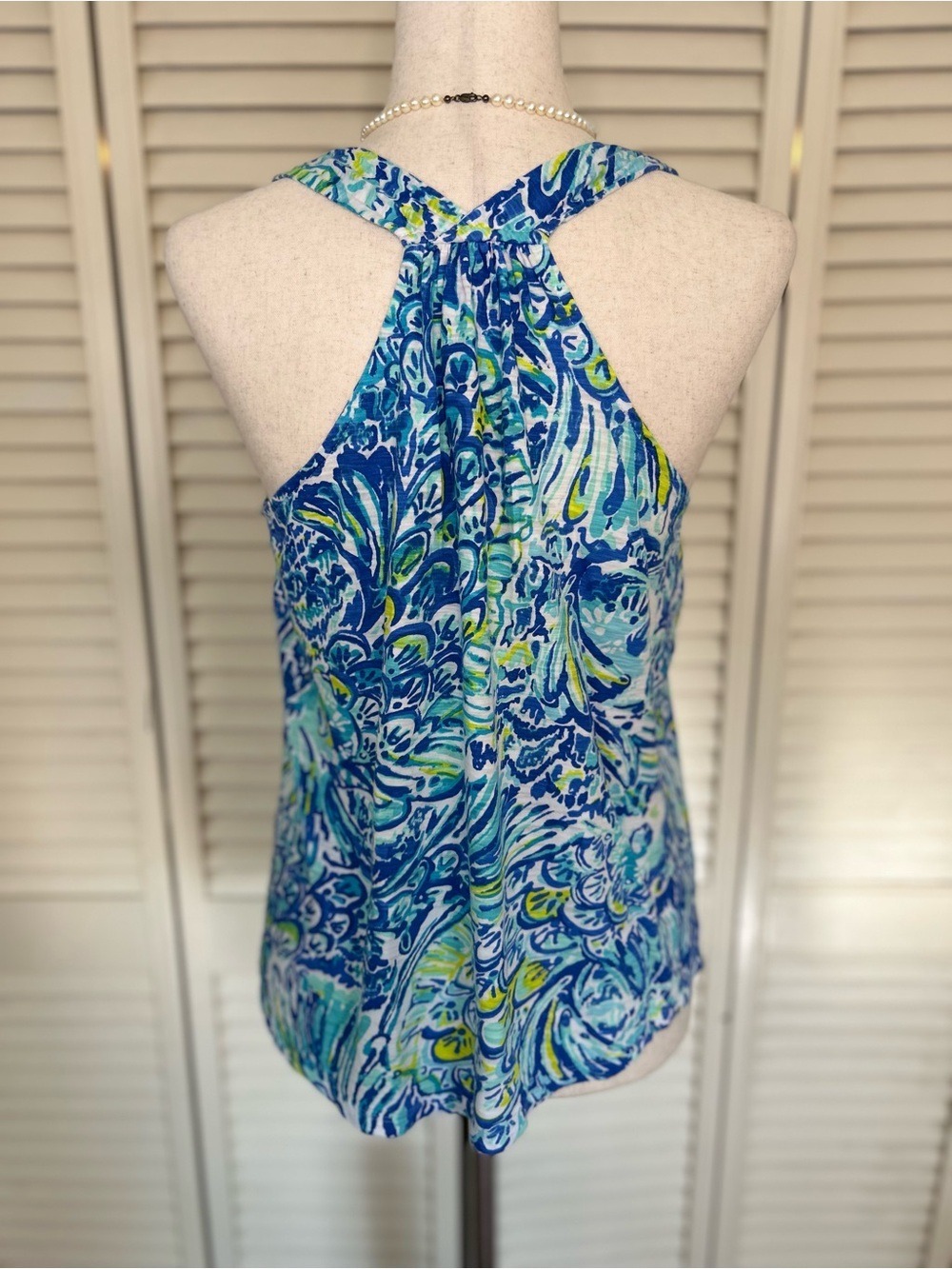 Lilly Pulitzer Cordelia Blue Paisley Racerback  Tank | Size Small - Picture 3 of 9